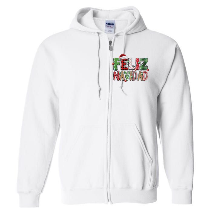 Funny Feliz Navidad Spanish Merry Christmas Christmas Lights Family Matching Full Zip Hoodie