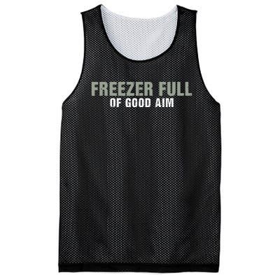 Freezer Full Of Good Aim Funny Saying Mesh Reversible Basketball Jersey Tank