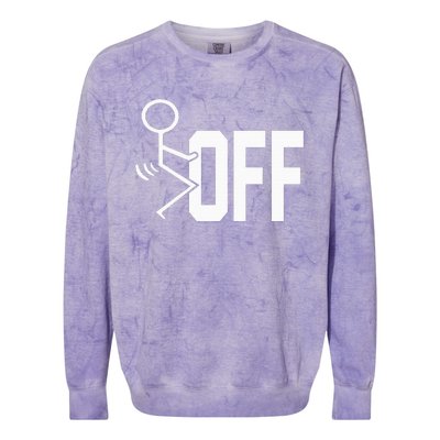 Funny Fuck Off Meme Colorblast Crewneck Sweatshirt