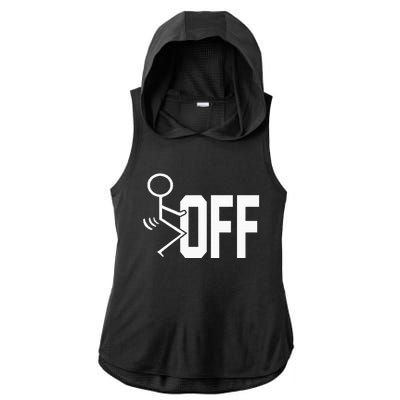 Funny Fuck Off Meme Ladies PosiCharge Tri-Blend Wicking Draft Hoodie Tank