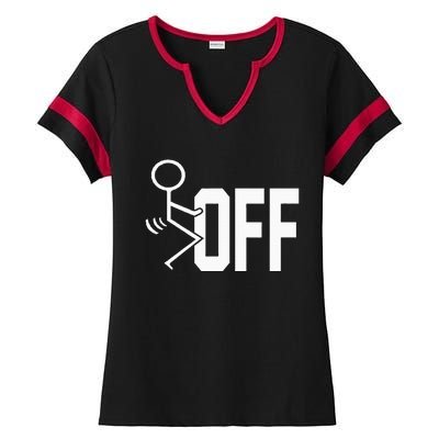 Funny Fuck Off Meme Ladies Halftime Notch Neck Tee