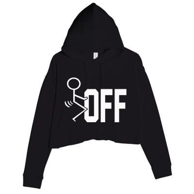 Funny Fuck Off Meme Crop Fleece Hoodie