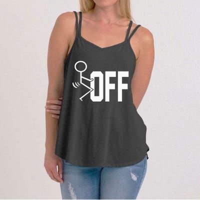 Funny Fuck Off Meme Women's Strappy Tank