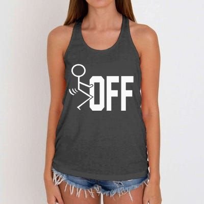 Funny Fuck Off Meme Women's Knotted Racerback Tank