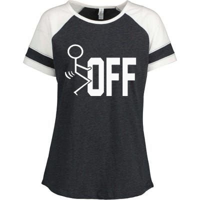 Funny Fuck Off Meme Enza Ladies Jersey Colorblock Tee