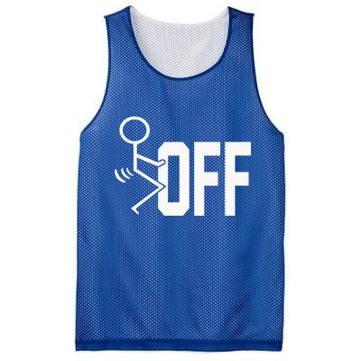 Funny Fuck Off Meme Mesh Reversible Basketball Jersey Tank