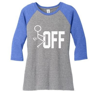 Funny Fuck Off Meme Women's Tri-Blend 3/4-Sleeve Raglan Shirt