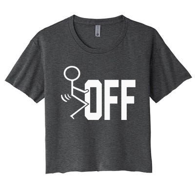 Funny Fuck Off Meme Women's Crop Top Tee