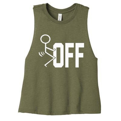 Funny Fuck Off Meme Women's Racerback Cropped Tank