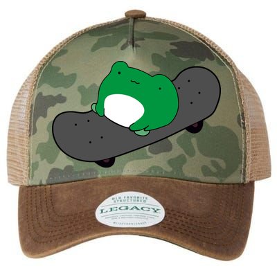 Funny Frog On Skateboard Legacy Tie Dye Trucker Hat