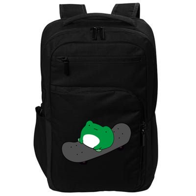 Funny Frog On Skateboard Impact Tech Backpack