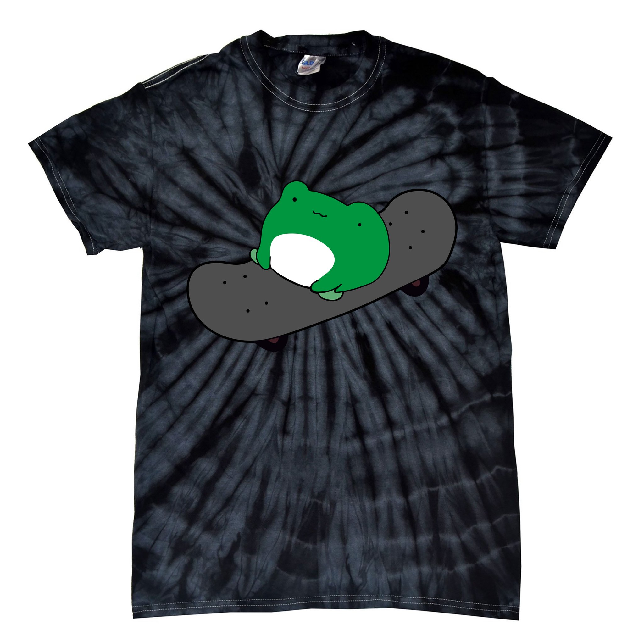 Funny Frog On Skateboard Tie-Dye T-Shirt