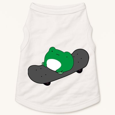 Funny Frog On Skateboard Doggie Tank