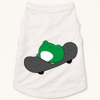 Funny Frog On Skateboard Doggie Tank
