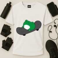 Funny Frog On Skateboard Cooling Performance Crew T-Shirt
