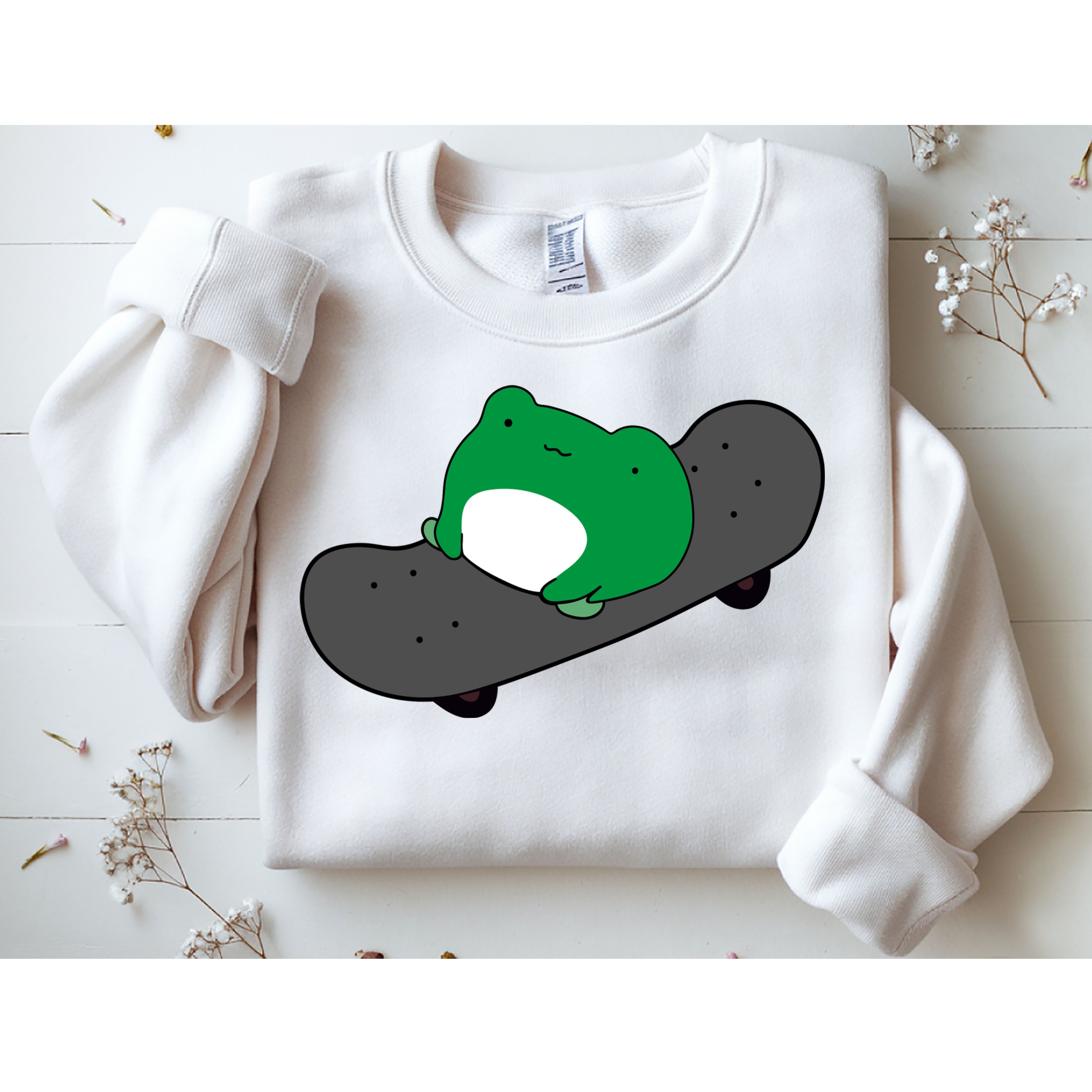 Funny Frog On Skateboard Sweatshirt