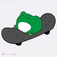 Funny Frog On Skateboard Button