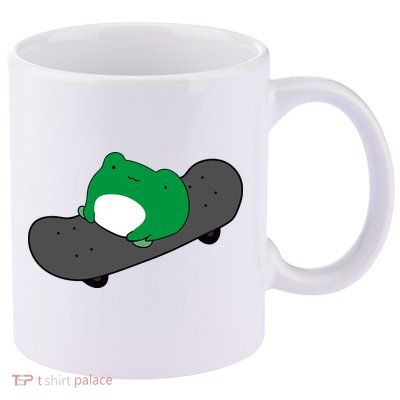 Funny Frog On Skateboard 11oz C Handle Ceramic Mug