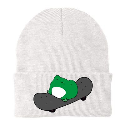 Funny Frog On Skateboard Knit Cap Winter Beanie