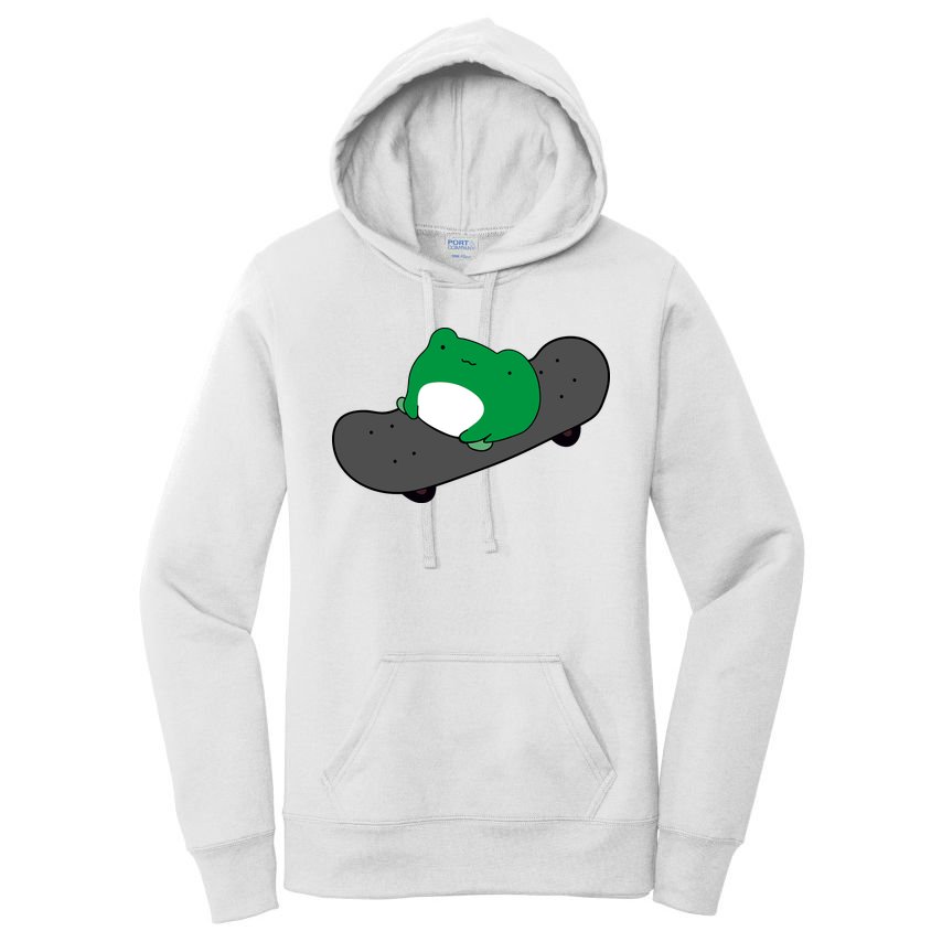 Funny Frog On Skateboard Women's Pullover Hoodie