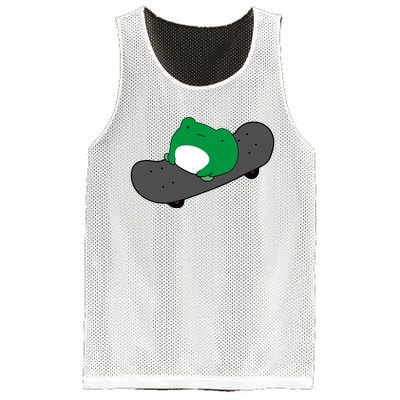 Funny Frog On Skateboard Mesh Reversible Basketball Jersey Tank