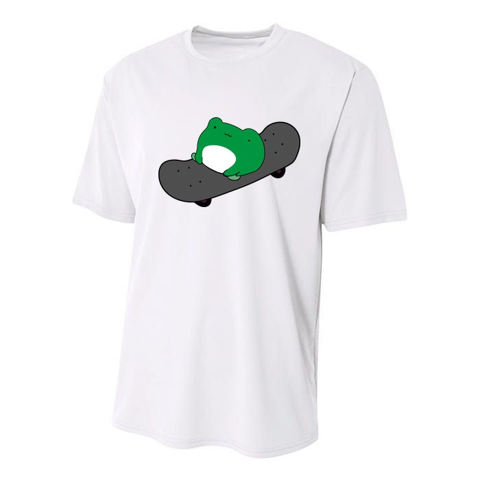 Funny Frog On Skateboard Youth Performance Sprint T-Shirt