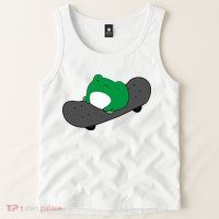Funny Frog On Skateboard Tank Top