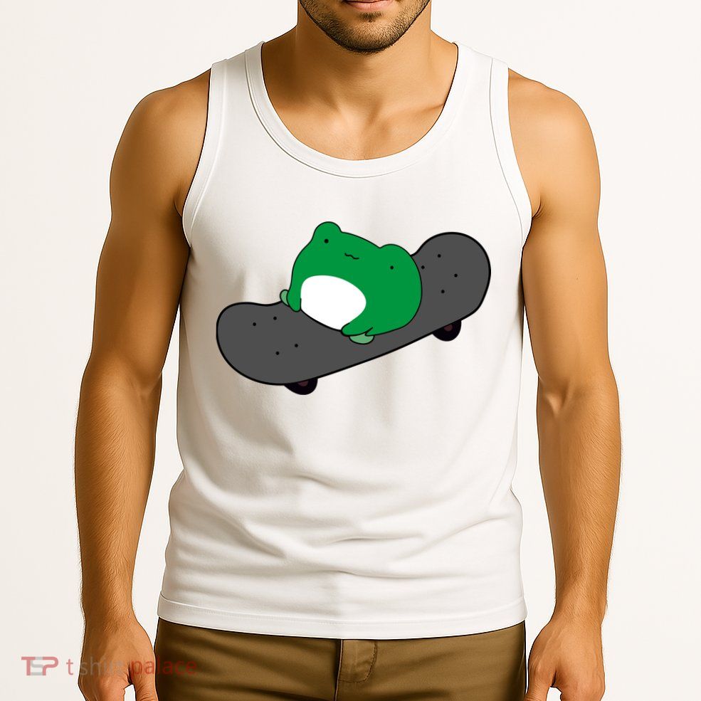 Funny Frog On Skateboard Tank Top