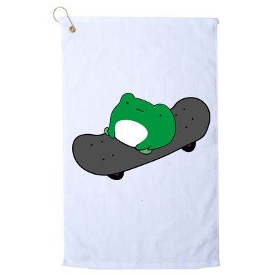 Funny Frog On Skateboard Golf Towel