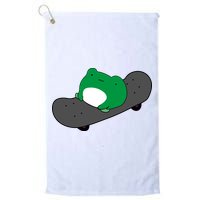 Funny Frog On Skateboard Golf Towel