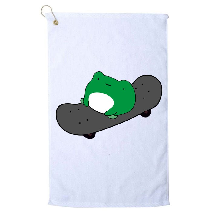 Funny Frog On Skateboard Golf Towel