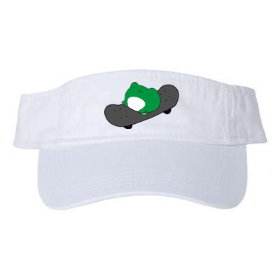 Funny Frog On Skateboard Valucap Bio-Washed Visor