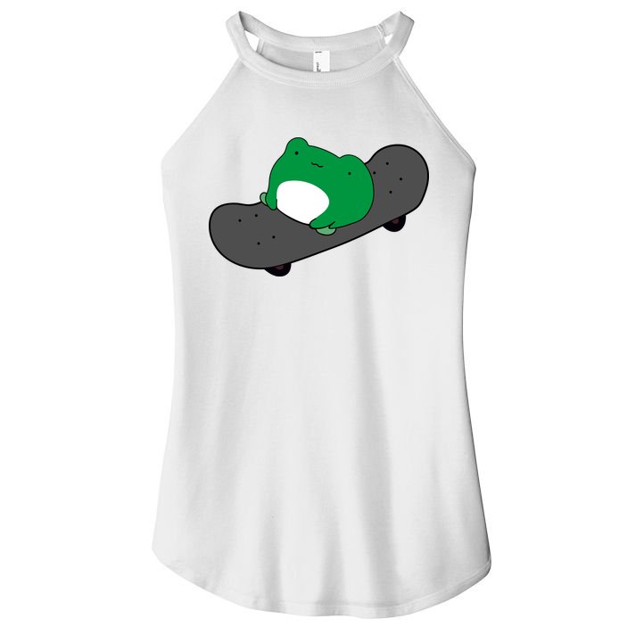 Funny Frog On Skateboard Women's Perfect Tri Rocker Tank