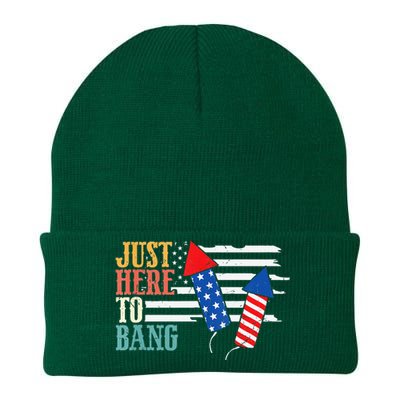 Funny Fourth Of July 4th Of July Im Just Here To Bang Knit Cap Winter Beanie