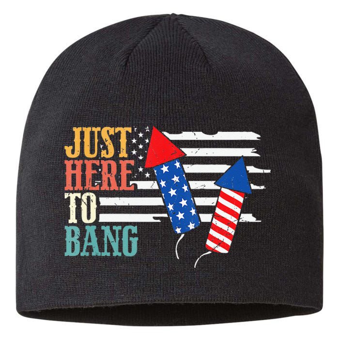 Funny Fourth Of July 4th Of July Im Just Here To Bang Sustainable Beanie