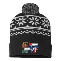 Funny Fourth Of July 4th Of July Im Just Here To Bang USA-Made Snowflake Beanie