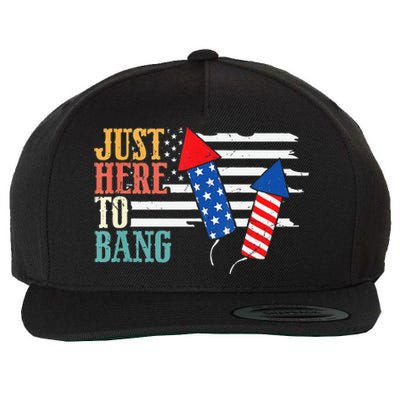 Funny Fourth Of July 4th Of July Im Just Here To Bang Wool Snapback Cap