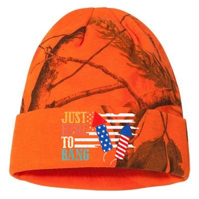 Funny Fourth Of July 4th Of July Im Just Here To Bang Kati Licensed 12" Camo Beanie