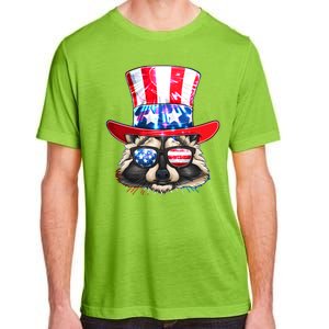 Funny Fourth Of July Fireworks Raccoon Adult ChromaSoft Performance T-Shirt