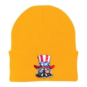 Funny Fourth Of July Fireworks Raccoon Knit Cap Winter Beanie