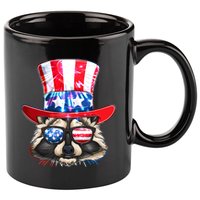 Funny Fourth Of July Fireworks Raccoon 11oz C Handle Ceramic Mug