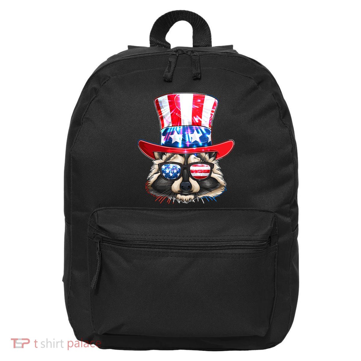 Funny Fourth Of July Fireworks Raccoon 16 in Basic Backpack