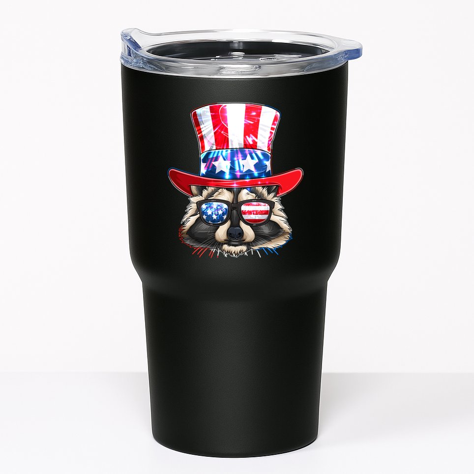 Funny Fourth Of July Fireworks Raccoon Tumbler
