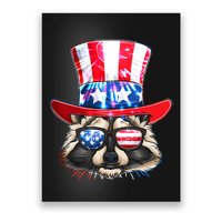 Funny Fourth Of July Fireworks Raccoon Poster