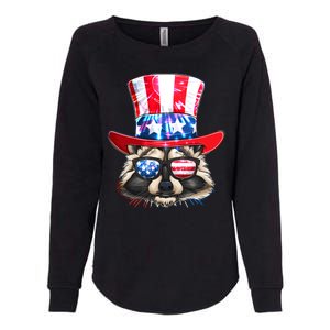 Funny Fourth Of July Fireworks Raccoon Womens California Wash Sweatshirt