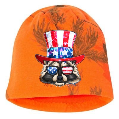 Funny Fourth Of July Fireworks Raccoon Kati - Camo Knit Beanie