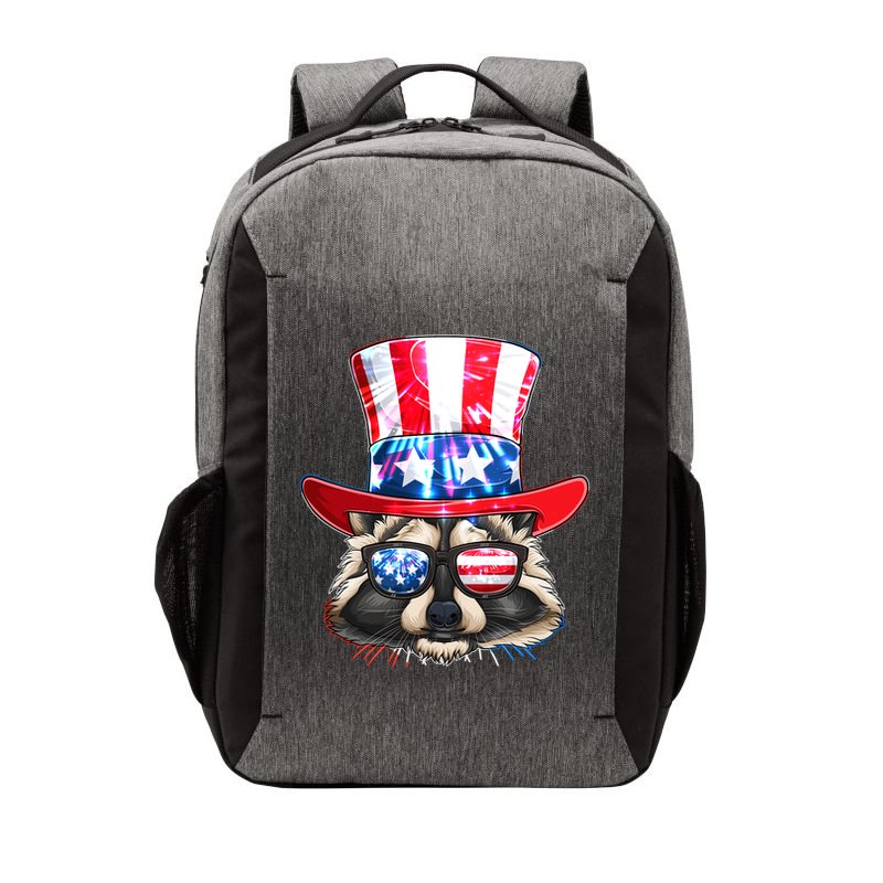 Funny Fourth Of July Fireworks Raccoon Vector Backpack