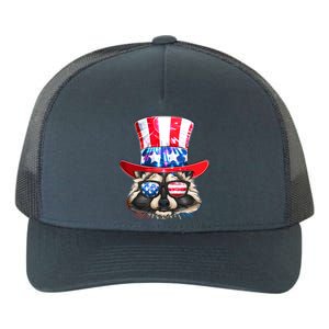 Funny Fourth Of July Fireworks Raccoon Yupoong Adult 5-Panel Trucker Hat