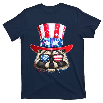 Funny Fourth Of July Fireworks Raccoon T-Shirt