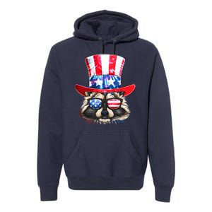 Funny Fourth Of July Fireworks Raccoon Premium Hoodie